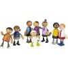 small foot Famille Souples avec bébé, 8 poupées Flexibles en Bois différentes, 12426, Multicolore, Petit