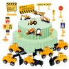 jiuzcare Camion de Pompiers Gâteau Décoration, 25pcs Accessoires décoratifs pour véhicules de pompiers - 7 jouets de pompiers