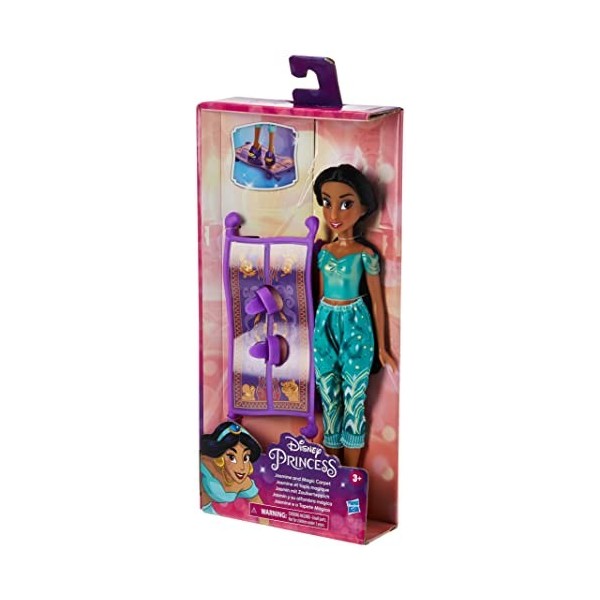 Disney- Princesses Aventures Quotidiennes-Jasmine et Son Tapis Magique-avec Roues Qui tournent-A partir de 3 Ans, F3379EU6, M