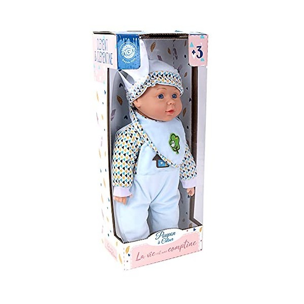 CLEMENT CLEMENTINE - Poupon - Jouet pour Enfant - 121136 - Bleu - Vinyle - Poupée - Bébé - Mannequin - 35 cm x 10 cm - À Part