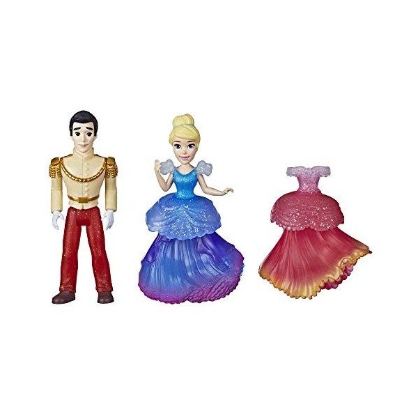 Disney Princesses - Mini Poupees Royal Clips Cendrillon et Son Prince - 8 cm, Multicolore