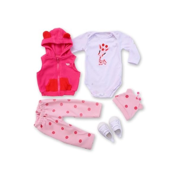 RUNGQIANY BéBé Reborn VêTements Convient à 50cm-55cm Reborn Poupee Ensemble Fauve VêTements BéBé Reborn Fille 55 Cm Quatre Sa