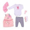 SYP Vêtements Bebe Reborn 55 CM Cape de Lapin Mignonne Accessoire pour Poupée de Reborn Féminin Reborn Bébé Poupée Tous Les V