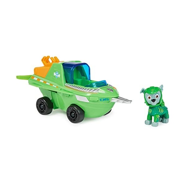 PAT PATROUILLE AQUA PUPS - Voiture + Figurine Ruben - Voiture Pat Patrouille Ruben - Figurine à Collectionner - Thème Mer Et