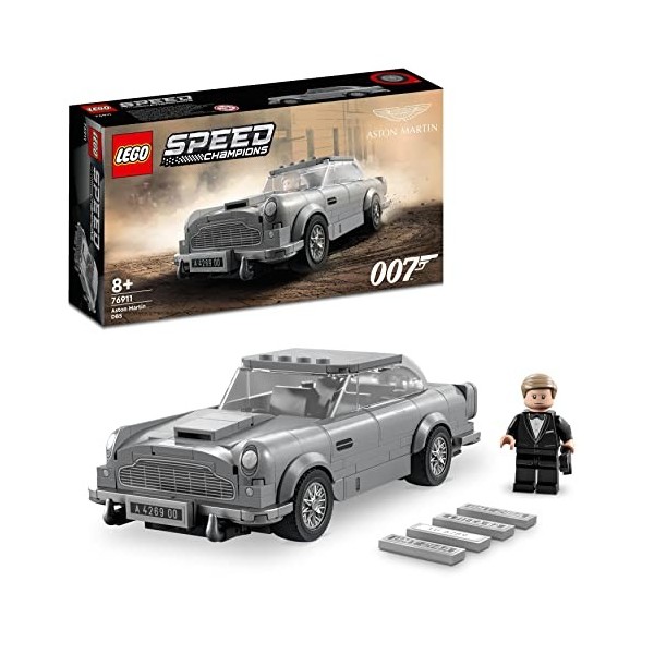LEGO 76911 Speed Champions 007 Aston Martin DB5, Jouet, Voiture Modélisme, de Course, Mourir Peut Attendre, Collection James 