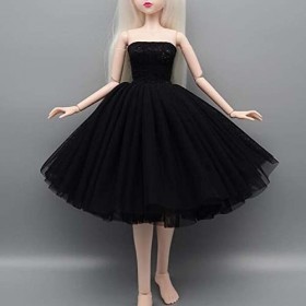 Robe à Bulles Noire - Jupe de Tutu en Gaze Multicouche - Robe de soirée - Vêtements pour poupées de 18 Pouces