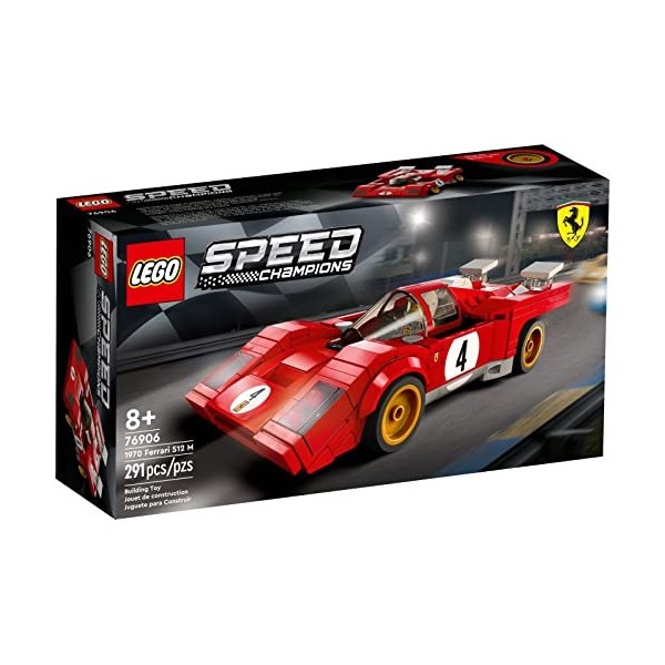 LEGO 76906 Speed Champions 1970 Ferrari 512 M Modèle Réduit de Voiture de Course, Jouet de Construction pour Enfants à Collec