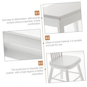 Abaodam 5 Pièces Enfants Décor Clair Chaise De Bureau Minuscule Meubles De Maison Banc Chaise 1/12 Échelle Meubles Miniature 