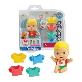 Cicciobello Amicicci Dress Time - 4 Extra Outfit colorés et Bavoirs pour Filles à partir de 3 Ans Multicolore - CC016000 - Je
