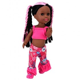Poupée bébé Fille Africaine, Cadeau de poupée 14 Pouces / 35 cm Attrayant pour Les Enfants