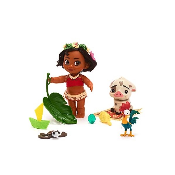 Disney Store Coffret Mini poupée Ariel Animator, 8 pièces, 21 cm, incluant Ariel, Hippocampe, Polochon, Sébastien, Une Robe, 