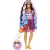 Barbie Extra Doll 13 in Basketball Jersey & Bike Shorts with Pet Corgi, 3 Year Olds & Up, Black