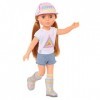 Glitter Girls – 14-inch Doll Astrid – Poseable Arms & Legs – Light Red Hair & Hazel Eyes – Camping Outfit, Matching Cap, and 