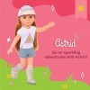 Glitter Girls – 14-inch Doll Astrid – Poseable Arms & Legs – Light Red Hair & Hazel Eyes – Camping Outfit, Matching Cap, and 