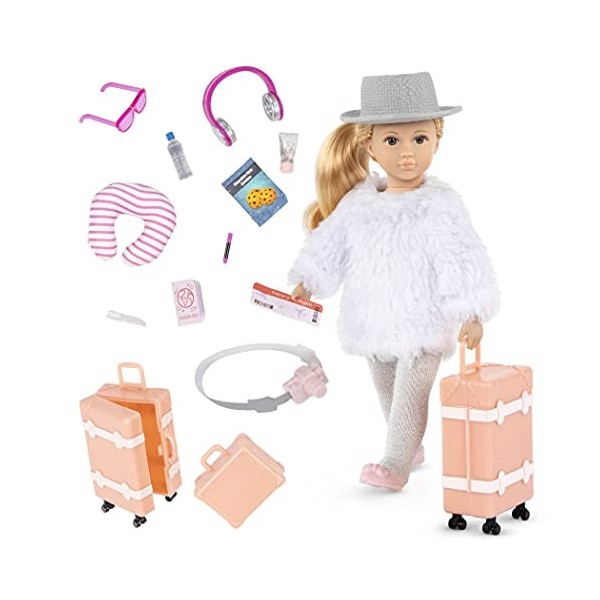 Lori Mini Accessoires – Poupée 6 Pouces avec Tenue et Oreiller à Bagages, Appareil Photo, Passeport – Jouets Petits et Portab