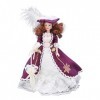 Gens Miniatures en Porcelaine, Décoration de Maison de Poupée à Léchelle 1/12 Style Victorien Violet Foncé Jupe Chapeau Femm