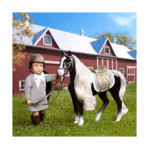 Lori Dolls – Mini jouet – Petite poupée de 6 pouces et cheval Gypsy Vanner – Ensemble avec vêtements, animal et accessoires –
