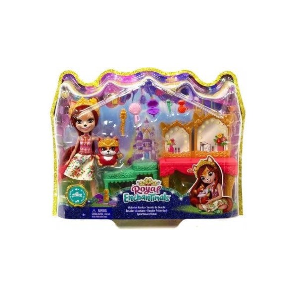 cavernedesjouets Coffret pour enchantimals poupée fabrica Fox et Frisk Le Renard : Salon de beauté - Figurine 15cm + Animal -