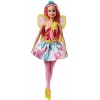 Barbie Dreamtopia poupée fée Bonbons ailée aux cheveux roses et tenue multicolore, jouet pour enfant, FJC88