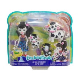 Coffret pour enchantimals poupée Cambrie Cow et Les Vaches Ricotta Mac Cheese - Figurine 15cm + Animal Ferme - Set Mini-Poupe