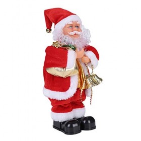 IBLUELOVER Poupée de Santa électrique Jouet Noël Musical Père Noël Foulée Drôle Poupée en Peluche Décoration Noël de Fête Soi