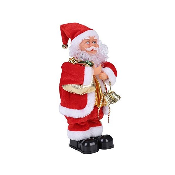 IBLUELOVER Poupée de Santa électrique Jouet Noël Musical Père Noël Foulée Drôle Poupée en Peluche Décoration Noël de Fête Soi