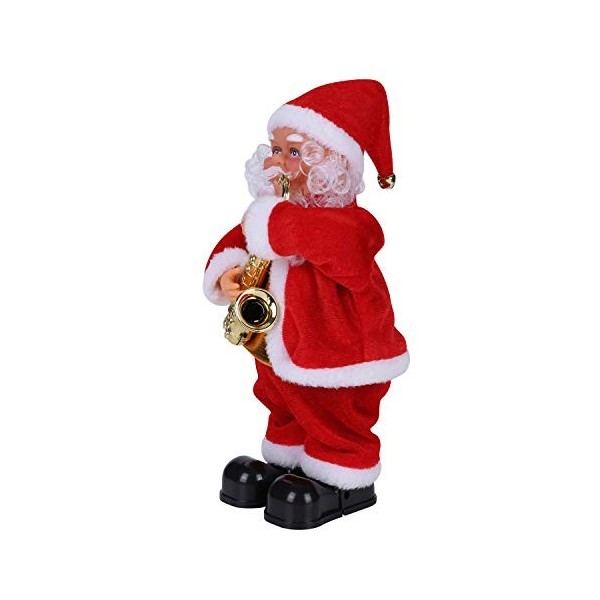 IBLUELOVER Poupée de Santa électrique Jouet Noël Musical Père Noël Foulée Drôle Poupée en Peluche Décoration Noël de Fête Soi