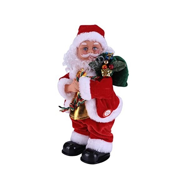 IBLUELOVER Poupée de Santa électrique Jouet Noël Musical Père Noël Foulée Drôle Poupée en Peluche Décoration Noël de Fête Soi