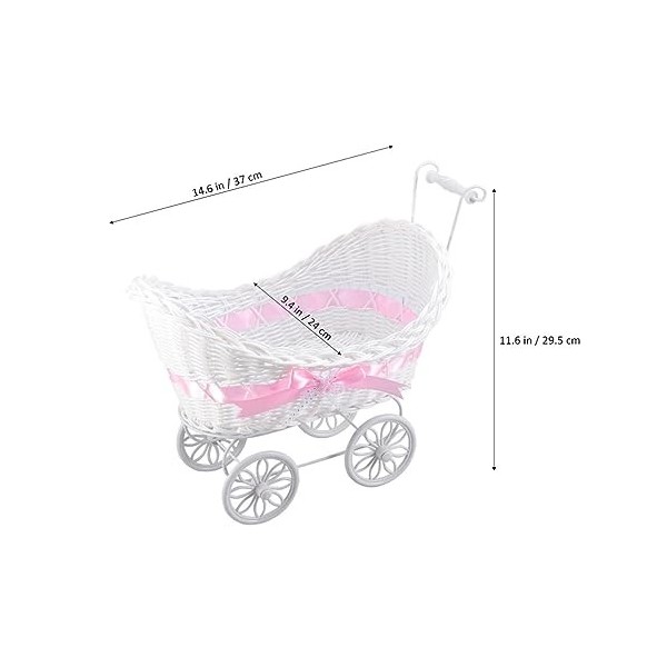 TOYANDONA Berceau De Saule Bébé Douche Fille Panier Tricycle Rotin Vase Panier Conteneur De Bonbons Panier Faire Semblant De 