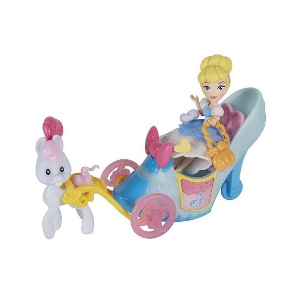 Coffret Mini Princesse Cendrillon avec Son carrosse pantaoufle pour Aller au Bal - Poupee Disney Princesse