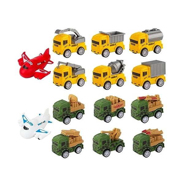 14PCS Pull Back Voiture Jouets Véhicules à Friction,Zodors Ensemble de Mini Voiture Moulée sous Pression Jouets Miniature Véh