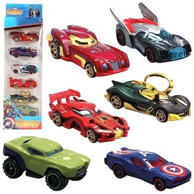 Ksopsdey Super-Héros Mini Véhicules Super-Héros Jouet Voitures Modèle,Voiture de Course Métal Voiture Modèle Jouet Enfant pou