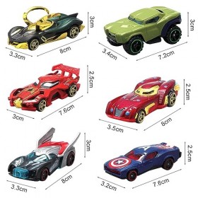 Ksopsdey Super-Héros Mini Véhicules Super-Héros Jouet Voitures Modèle,Voiture de Course Métal Voiture Modèle Jouet Enfant pou