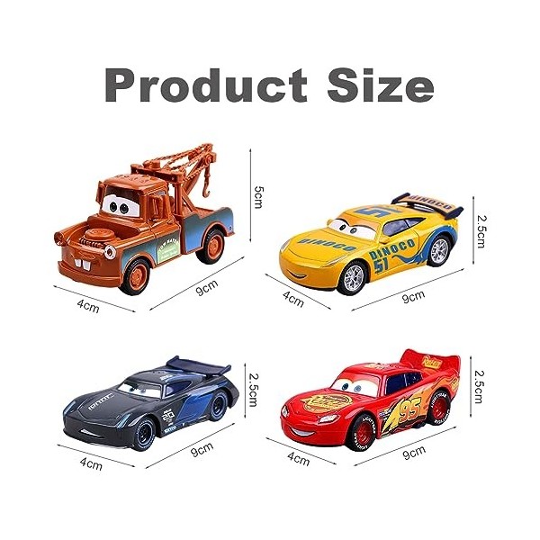 Ksopsdey Mcqueen Mini Véhicules Flash Mcqueen Voitures Mini Modèle de Jouet Enfant, Métal Voitures De Course pour Figurines J