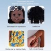 Alomejor Poupée Fille Noire, Poupée Fille Réaliste en Vinyle pour Enfants de 15 Pouces avec des Lunettes Habillées, Cadeau d