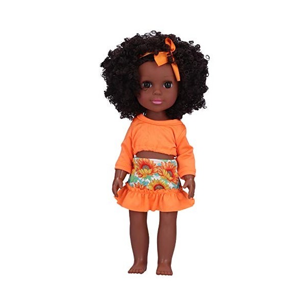 14 Pouces Reborn Bébé Poupée Africaine Fille Noire Poupée Réaliste Bébés Fille Poupée Nouveau-né Reborn Enfant en Bas âge Pou