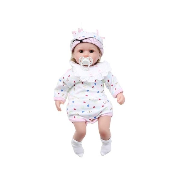 HOUH Poupées de bébé en Silicone, vêtements dimpression Mignons réalistes lavables à leau avec des vêtements Jouets de Bain