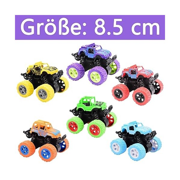 Monstter Truck Jouet, 6 PCS Monstter Truck Set Camions pour Figurines Voitures de Course pour Enfants Inertie Voiture Jouet V