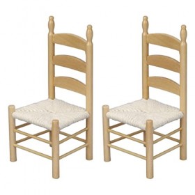 STOBOK Décoration Chaise 2 PCS Poupées en Bois Chaises de Dollhouse Chair de Meubles Modèles pour La Maison de Poupée Decor- 