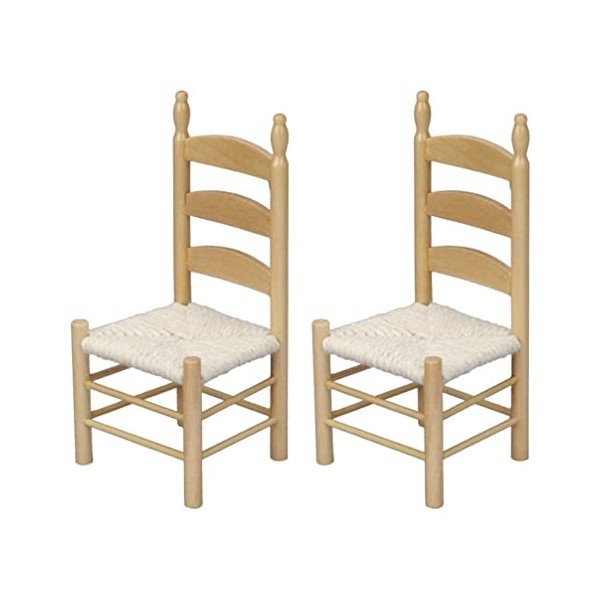 STOBOK Décoration Chaise 2 PCS Poupées en Bois Chaises de Dollhouse Chair de Meubles Modèles pour La Maison de Poupée Decor- 