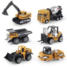 Hapavis Jouets de voiture de construction, ensemble de jouets de voiture dingénierie moulés sous pression, coque de voiture 