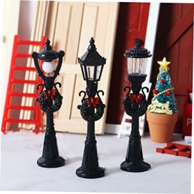 ibasenice 6 Pièces Mini Modèle De Lampadaire Lanternes Noires Lampadaires Décoratifs en Plein Air Rétro Décor Lampe De Parc M