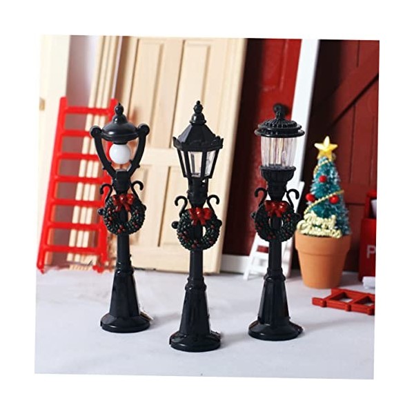 ibasenice 6 Pièces Mini Modèle De Lampadaire Lanternes Noires Lampadaires Décoratifs en Plein Air Rétro Décor Lampe De Parc M