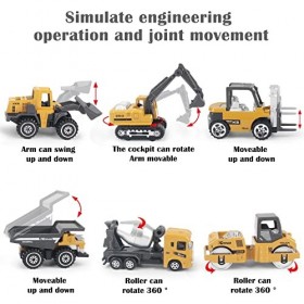 Hapavis Jouets de voiture de construction, ensemble de jouets de voiture dingénierie moulés sous pression, coque de voiture 