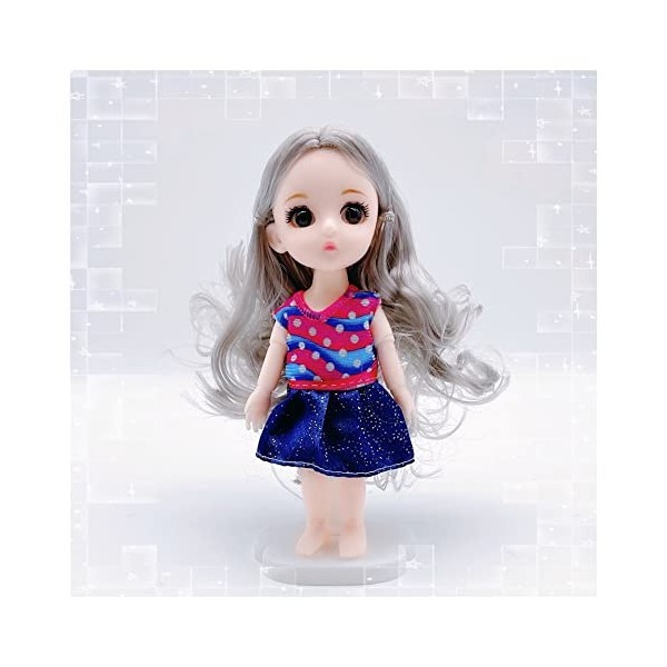 16 cm vêtements de poupée bjd vêtements de bébé coiffure coiffure de princesse costume lolita jupe avec de la jupe glacée et 