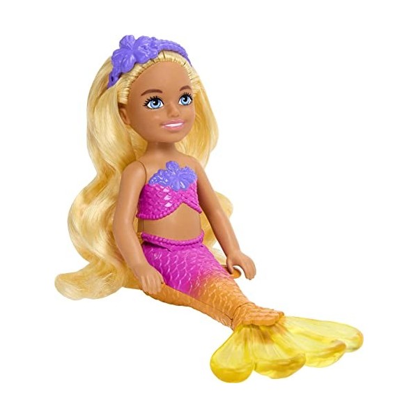 Barbie Mermaid Chelsea - HLC16 - Poupée articulée 15cm - Sirène avec Cheveux Blond