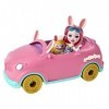 Enchantimals Coffret Lapinmobile, voiture avec une mini-poupée Bree Lapin et une figurine Twist, et des accessoires de jeu, j