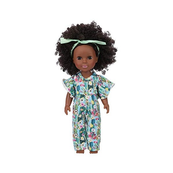 Poupée Bébé avec Peau Noire Et Cheveux Bouclés, Poupée Bébé Fille Africaine De Simulation, Cadeau De Jouet De Poupée De Jeu D