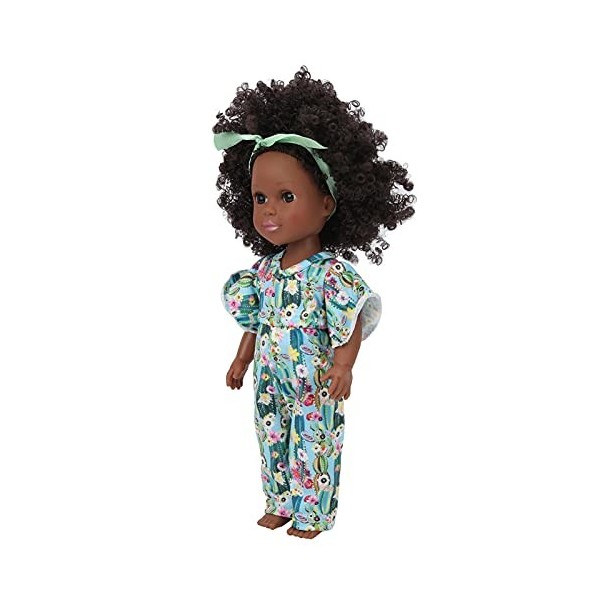 Poupée Bébé avec Peau Noire Et Cheveux Bouclés, Poupée Bébé Fille Africaine De Simulation, Cadeau De Jouet De Poupée De Jeu D