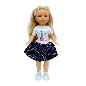 Folk Artesanía- Sintra, Simona Robe de poupée, Géométrique, V422-02NY, Blanc